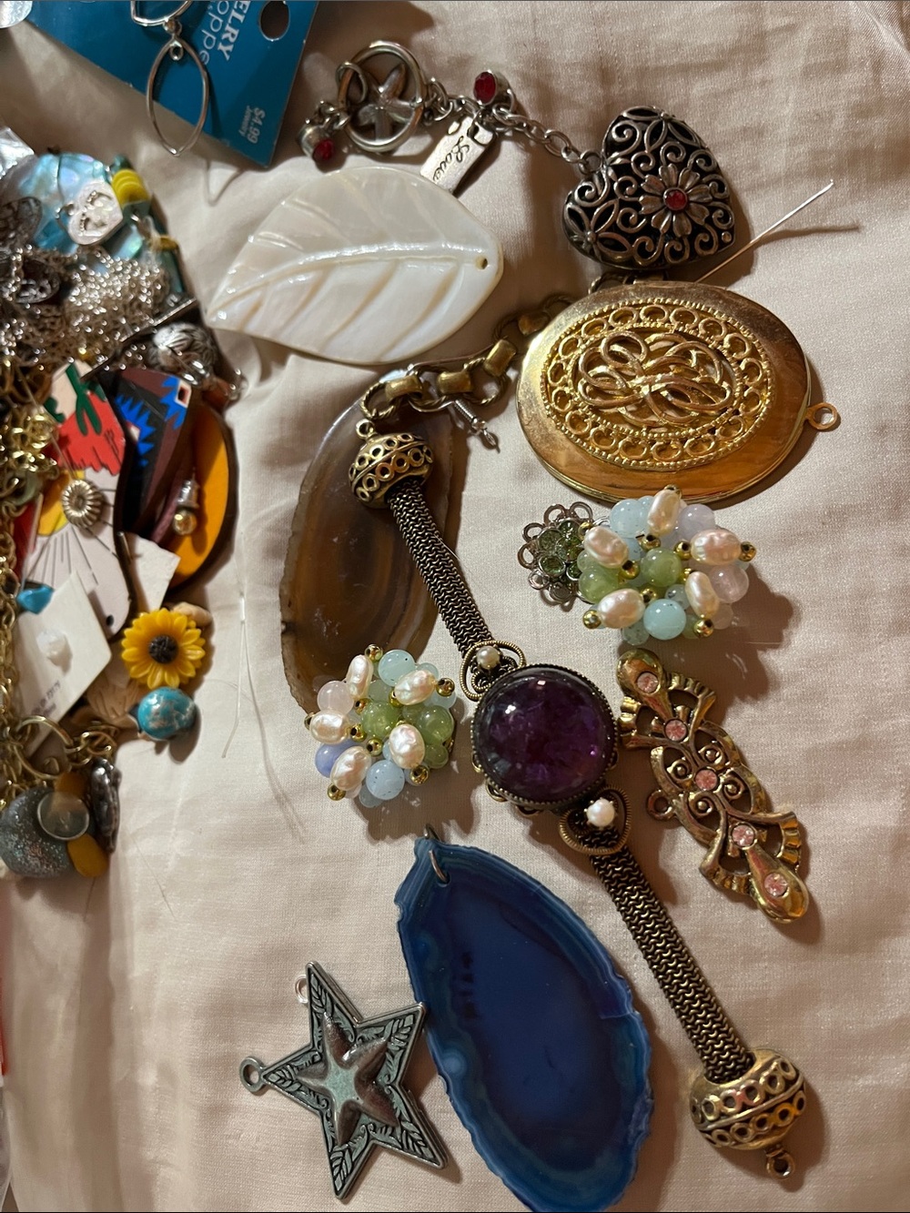 Assorted Women's Accessories Pack - Blue, Red, Brown Accents for DIY